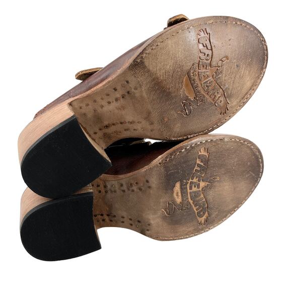 Freebird Caprice Sandals Brown 5 Leather 2.5" Block Heel - Picture 4 of 10